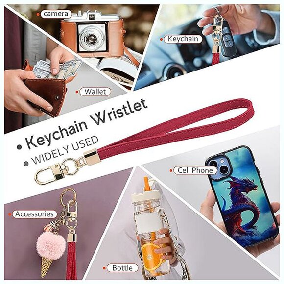 Small Wristlet Wallets for Women crimson - Picture 4 of 6